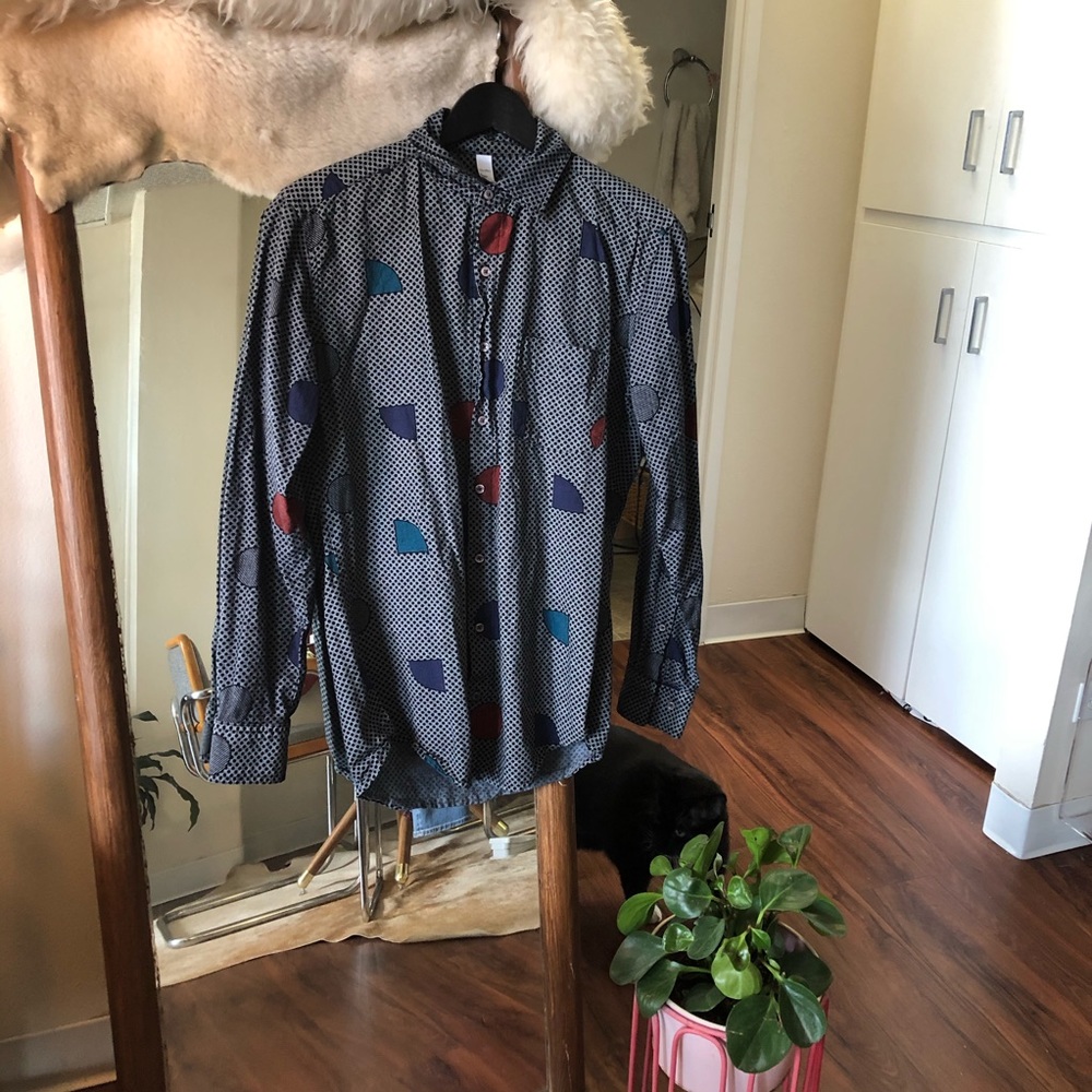 American Apparel Printed Chambray button down